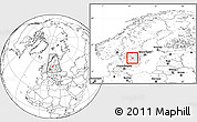 Blank Location Map of Vadstena Kommun, highlighted parent region, within the entire country
