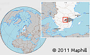 Gray Location Map of Vadstena Kommun, highlighted country, highlighted parent region
