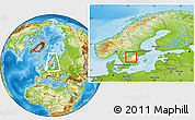 Physical Location Map of Vadstena Kommun, highlighted parent region, within the entire country