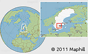 Savanna Style Location Map of Vadstena Kommun, highlighted country, highlighted parent region, within the entire country