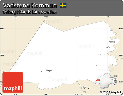 Classic Style Simple Map of Vadstena Kommun