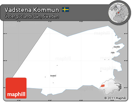 Gray Simple Map of Vadstena Kommun, single color outside