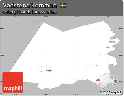 Gray Simple Map of Vadstena Kommun, single color outside