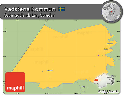 Savanna Style Simple Map of Vadstena Kommun