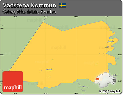 Savanna Style Simple Map of Vadstena Kommun