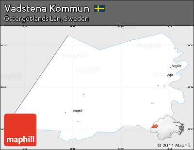 Silver Style Simple Map of Vadstena Kommun, single color outside