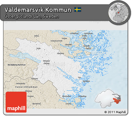 Classic Style 3D Map of Valdemarsvik Kommun