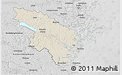 Shaded Relief 3D Map of Valdemarsvik Kommun, desaturated