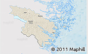 Shaded Relief 3D Map of Valdemarsvik Kommun, single color outside