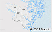 Silver Style 3D Map of Valdemarsvik Kommun, single color outside