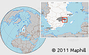 Gray Location Map of Valdemarsvik Kommun, highlighted country, highlighted parent region