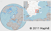 Gray Location Map of Valdemarsvik Kommun, highlighted country, hill shading