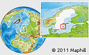 Physical Location Map of Valdemarsvik Kommun, highlighted country, within the entire country