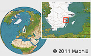 Satellite Location Map of Valdemarsvik Kommun, highlighted country