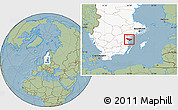 Savanna Style Location Map of Valdemarsvik Kommun, highlighted country, hill shading