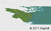 Satellite Panoramic Map of Valdemarsvik Kommun, single color outside