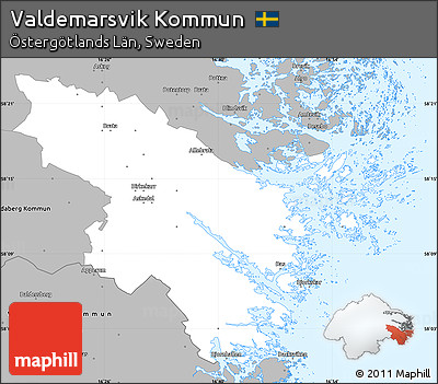 Gray Simple Map of Valdemarsvik Kommun