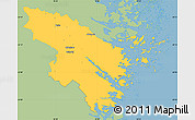 Savanna Style Simple Map of Valdemarsvik Kommun, single color outside