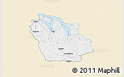 Classic Style 3D Map of Ydre Kommun, single color outside