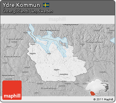 Gray 3D Map of Ydre Kommun