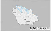 Gray 3D Map of Ydre Kommun, single color outside
