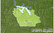 Physical 3D Map of Ydre Kommun, darken