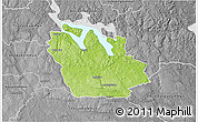Physical 3D Map of Ydre Kommun, desaturated