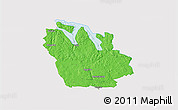 Political 3D Map of Ydre Kommun, single color outside