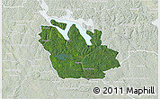 Satellite 3D Map of Ydre Kommun, lighten