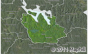 Satellite 3D Map of Ydre Kommun, semi-desaturated