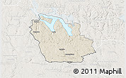 Shaded Relief 3D Map of Ydre Kommun, lighten