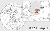 Blank Location Map of Ydre Kommun, highlighted country, highlighted parent region