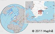 Gray Location Map of Ydre Kommun, highlighted country, highlighted parent region