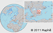 Gray Location Map of Ydre Kommun, highlighted parent region
