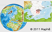 Physical Location Map of Ydre Kommun, highlighted country, highlighted parent region