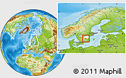 Physical Location Map of Ydre Kommun, highlighted parent region, within the entire country