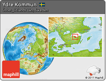 Physical Location Map of Ydre Kommun, highlighted parent region
