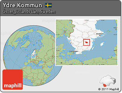 Savanna Style Location Map of Ydre Kommun, highlighted country