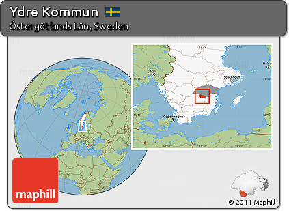 Savanna Style Location Map of Ydre Kommun, highlighted country, highlighted parent region