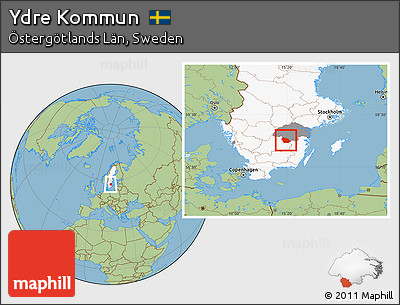 Savanna Style Location Map of Ydre Kommun, highlighted country, highlighted parent region