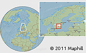 Savanna Style Location Map of Ydre Kommun, highlighted parent region, within the entire country, hill shading