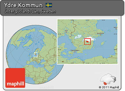 Savanna Style Location Map of Ydre Kommun, highlighted parent region