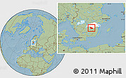 Savanna Style Location Map of Ydre Kommun, highlighted parent region, hill shading
