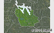 Satellite Map of Ydre Kommun, semi-desaturated