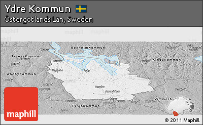 Gray Panoramic Map of Ydre Kommun