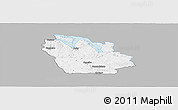 Gray Panoramic Map of Ydre Kommun, single color outside