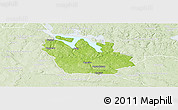 Physical Panoramic Map of Ydre Kommun, lighten
