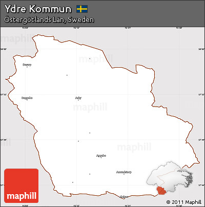 Classic Style Simple Map of Ydre Kommun, cropped outside