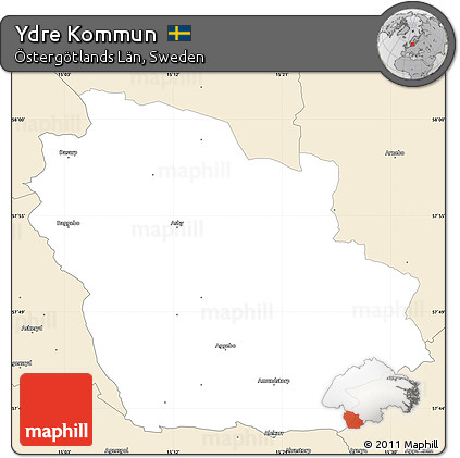 Classic Style Simple Map of Ydre Kommun
