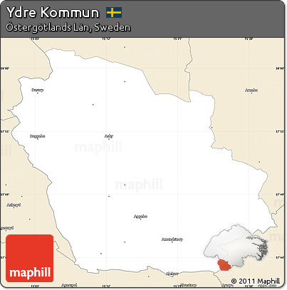 Classic Style Simple Map of Ydre Kommun